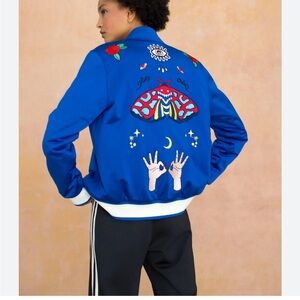 Used colorful adidas Blue Bomber Jacket *Discontinued*